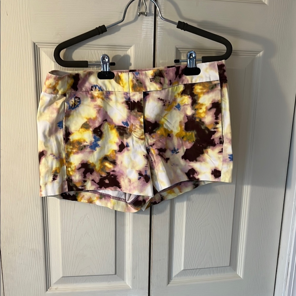 J. Crew High Waist Brown and Yellow Shorts